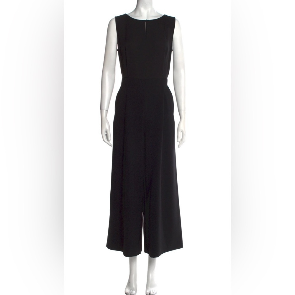 Lafayette 148 Tamara Wide Leg Black Jumpsuit Sz 4